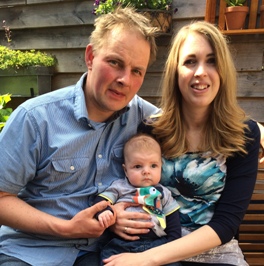 Jeroen Bastiaansen en Linda van Schilt met Sem