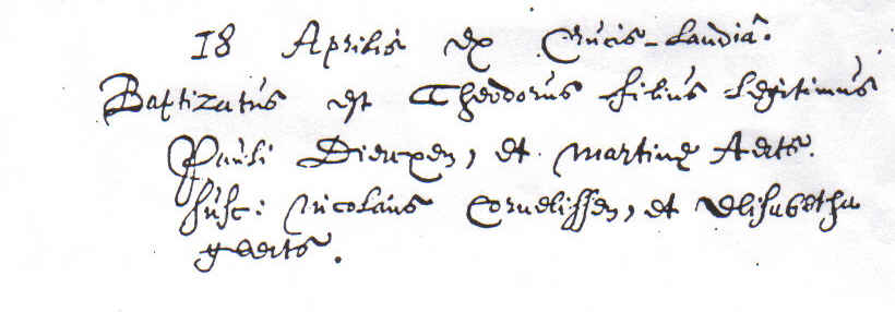 Wegen, Theodorus van der 18.04.1653 (doop)