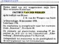 Weegen, Jacobus van der 08.03.1920